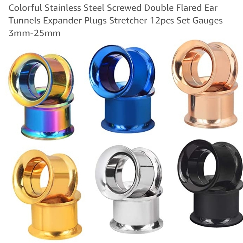 Stainless Steel Double Flare Plugs 3mm/8g - Picture 7 of 7